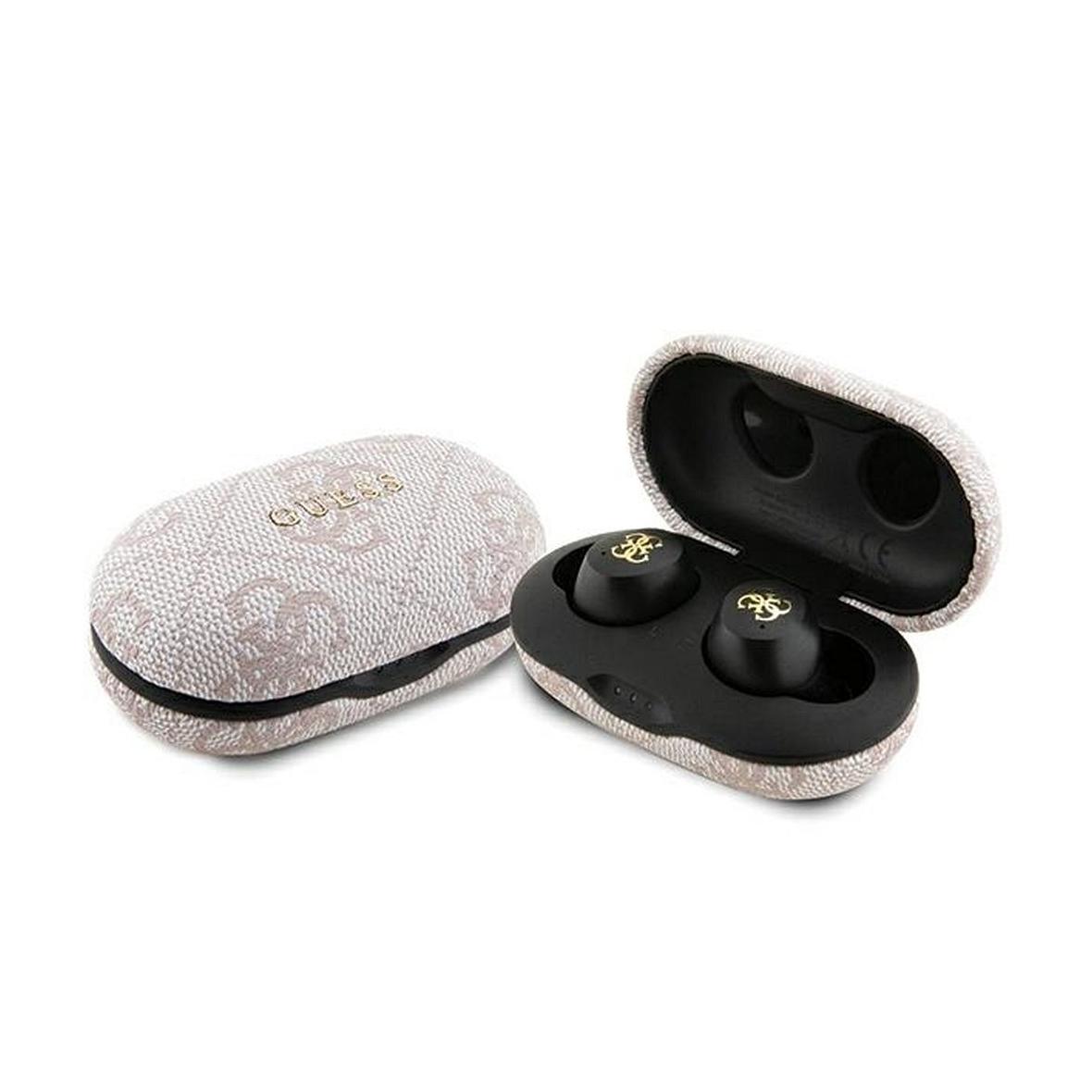GUESS słuchawki bezprzewodowe bluetooth TWS ENC + stacja dokująca GUTWSP4EGP (4G Metal) różowe