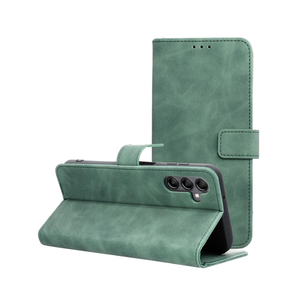 Etui z klapką na Samsung A14 4G / A14 5G Tender Book zielone