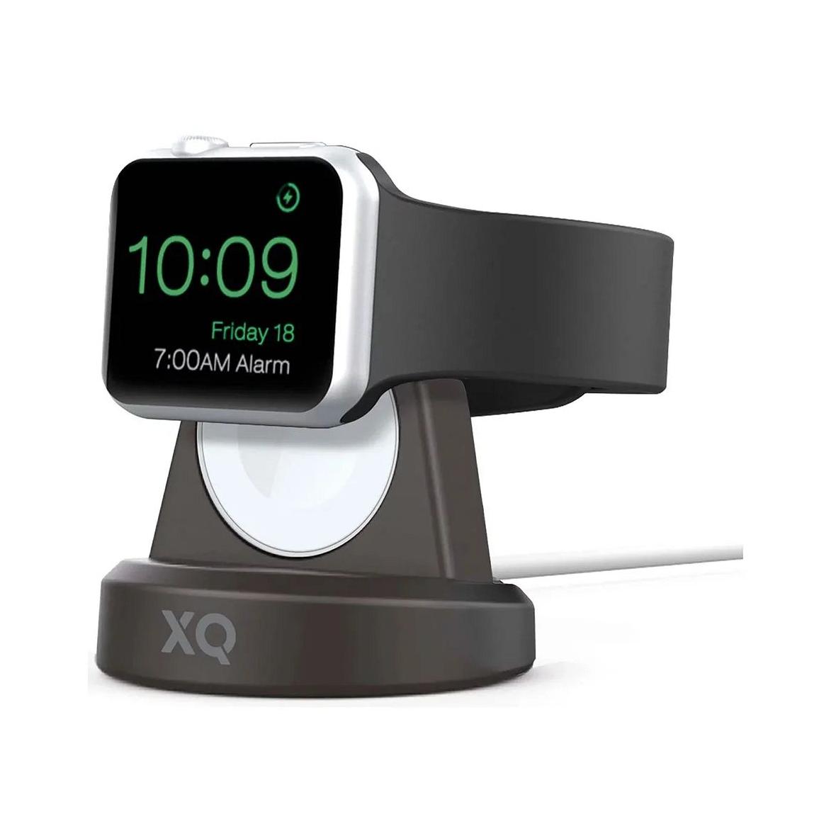 Ładowarka indukcyjna XQISIT NP do Apple Watch MFI z kablem USB C oraz stojakiem biała