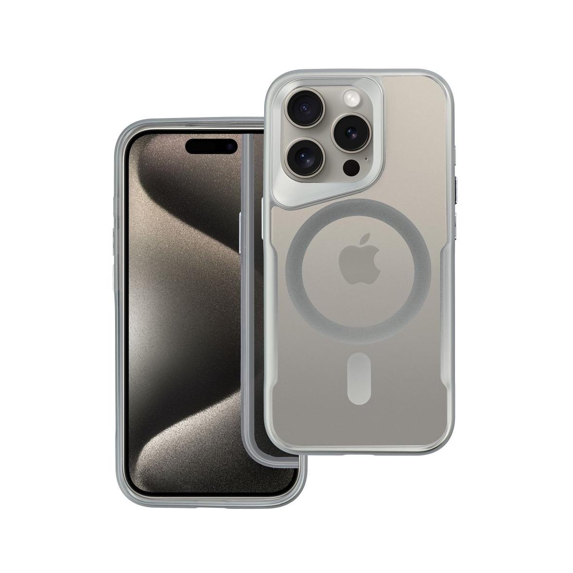 Futerał ERGOFIT NEWZONE kompatybilny z MagSafe do IPHONE 15 PRO srebrny