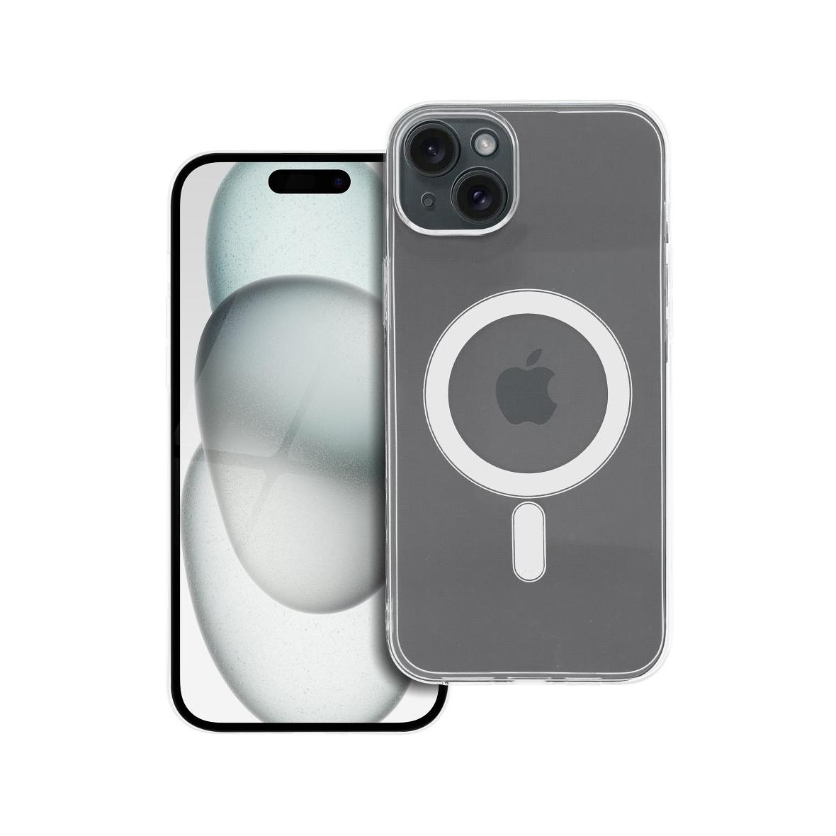 Futerał do iPhone 15 PLUS Clear Case 2 mm Mag Cover zgodny z MagSafe (camera protection) transparentny