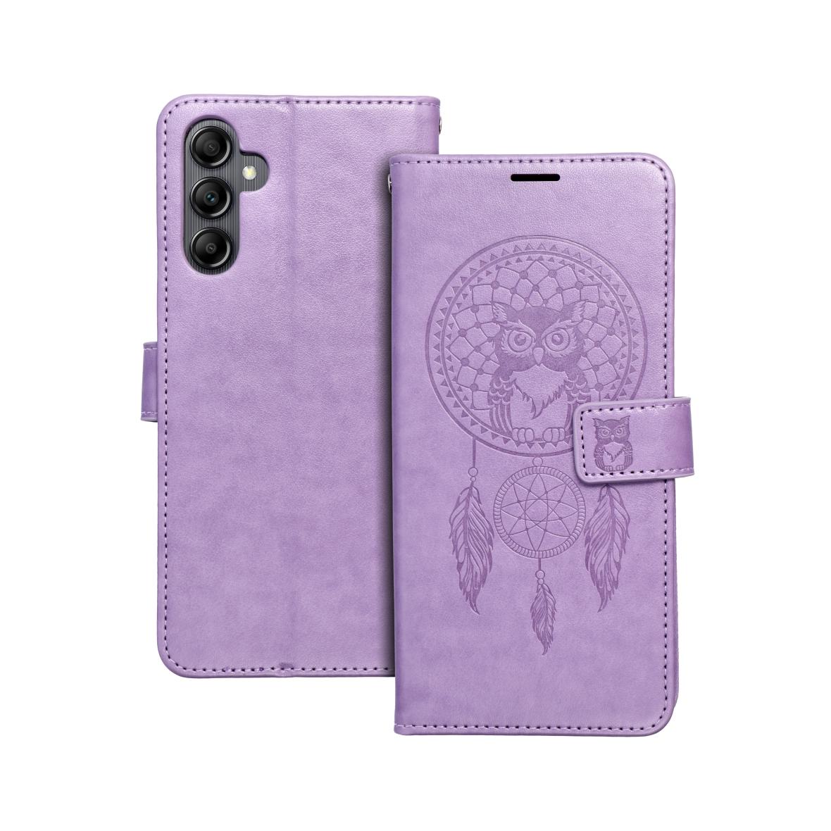 Etui z klapką na Samsung A14 4G / A14 5G Mezzo Book łapacz snów fioletowe