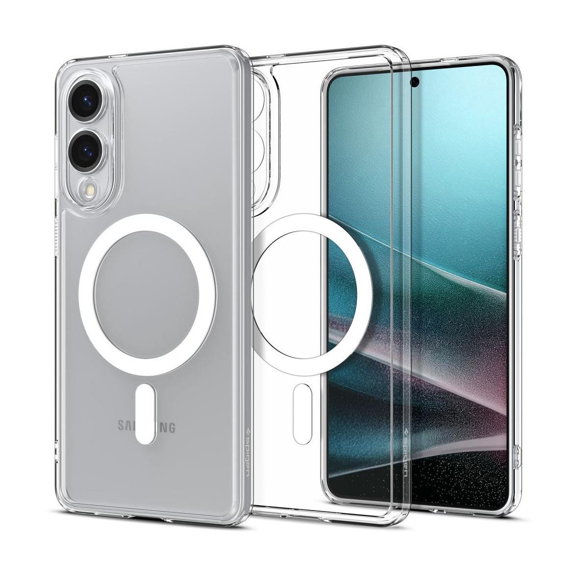 SPIGEN futerał ULTRA HYBRID MAG kompatybilny z MagSafe do SAMSUNG S25 Edge clear white