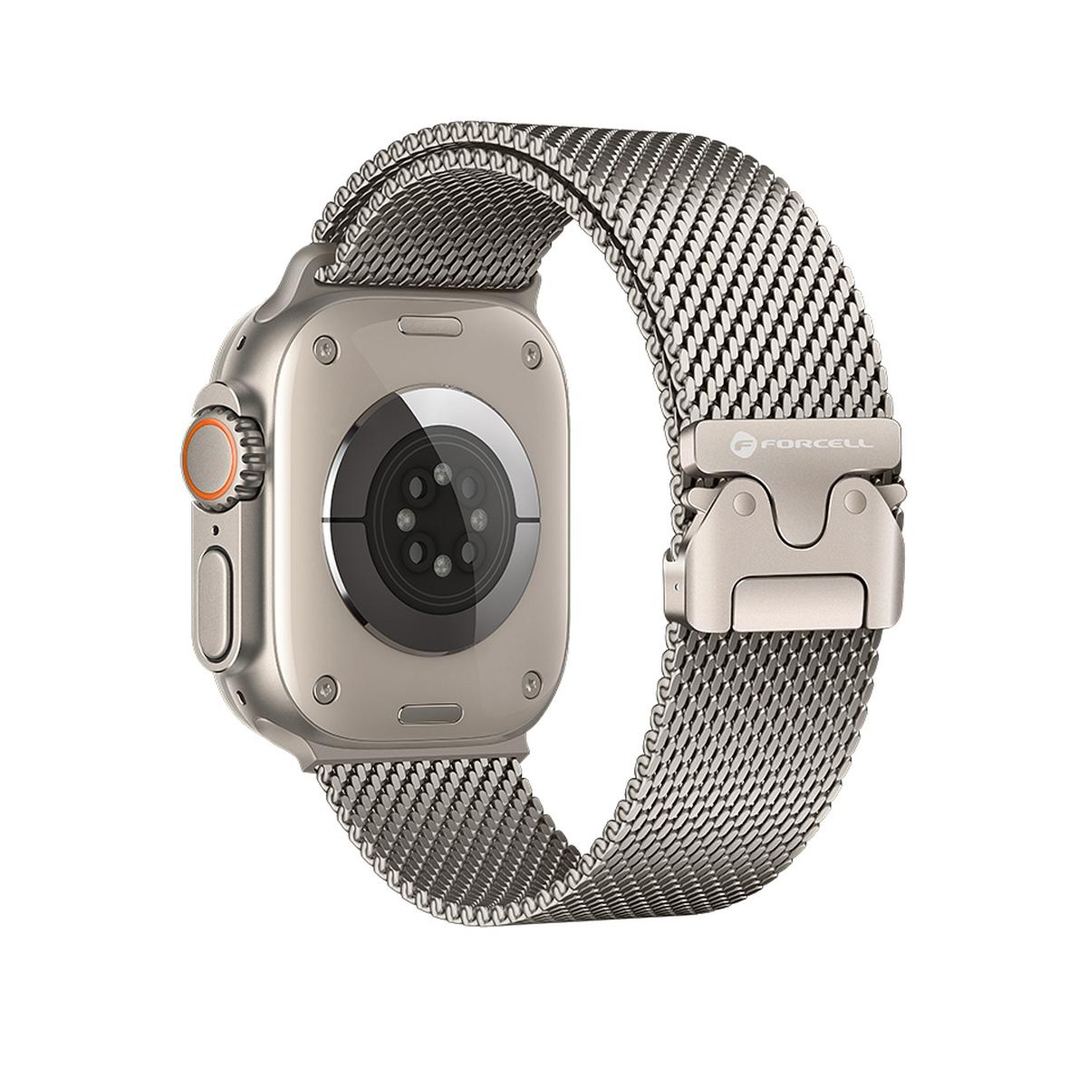 Pasek do Apple Watch Forcell F-Design FA11 zatrzask stal 38 / 40 / 41 mm srebrny