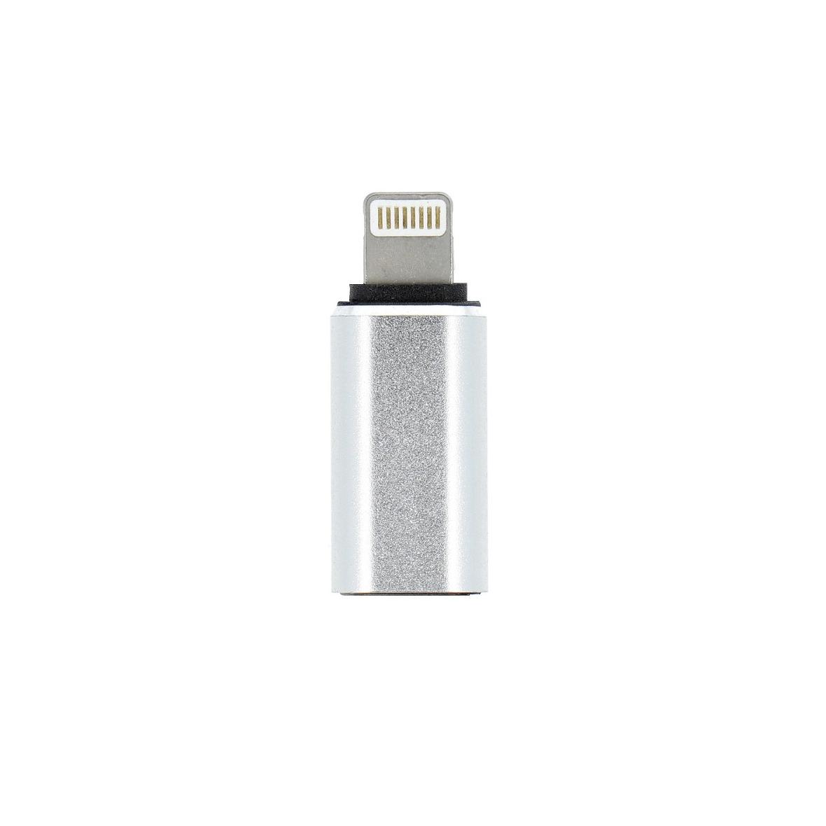 Adapter Typ C (żeński) do Lightning (męski) srebrny