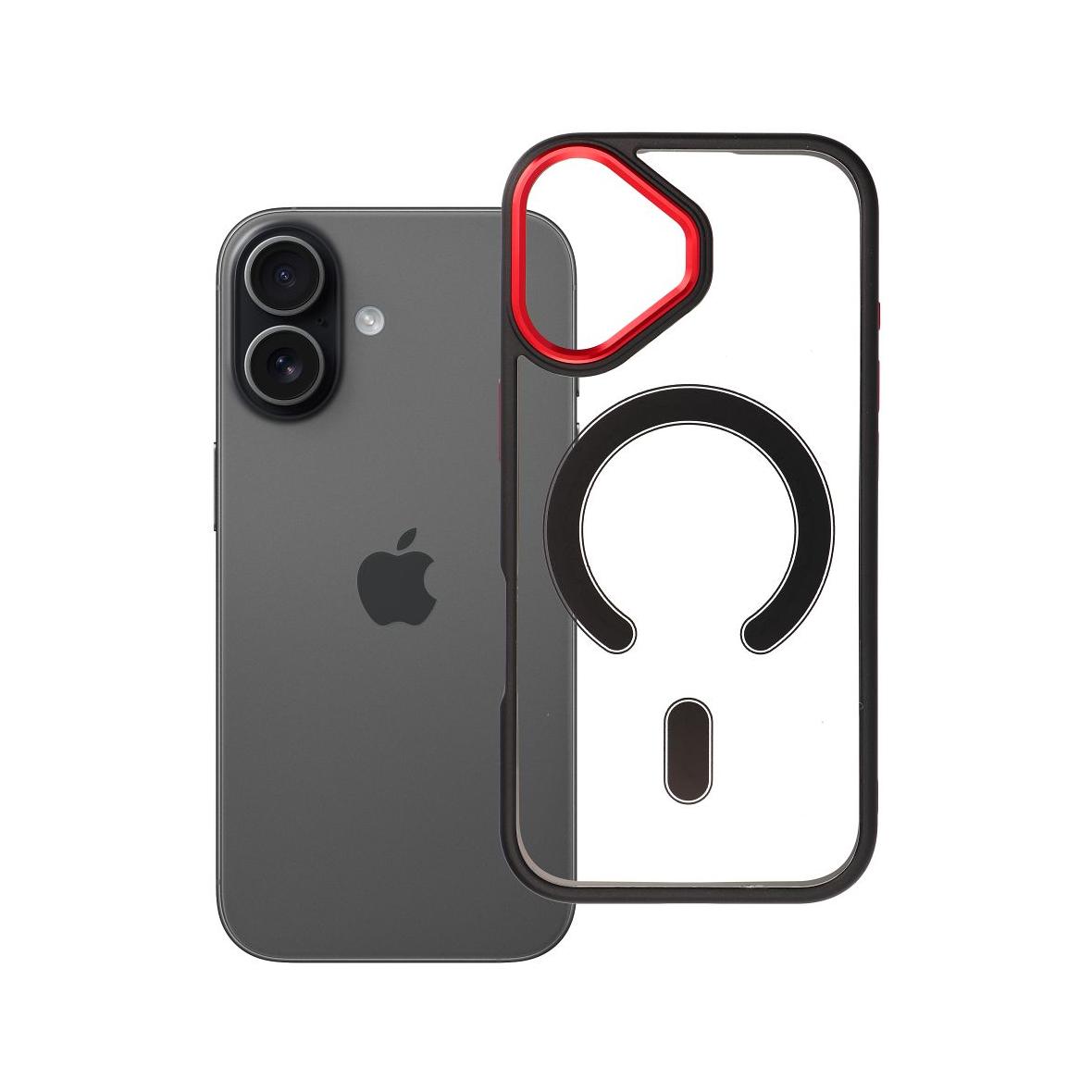 Futerał do iPhone 17 Color Edge Mag Cover zgodny z MagSafe czarno czerwony