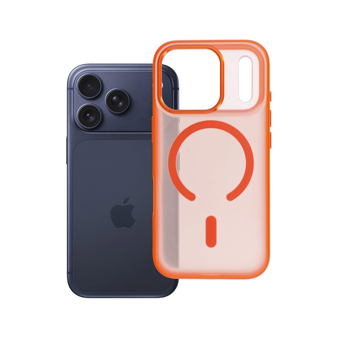 Futerał do iPhone 17 PRO Flexline Mag Cover zgodny z MagSafe pomarańczowy