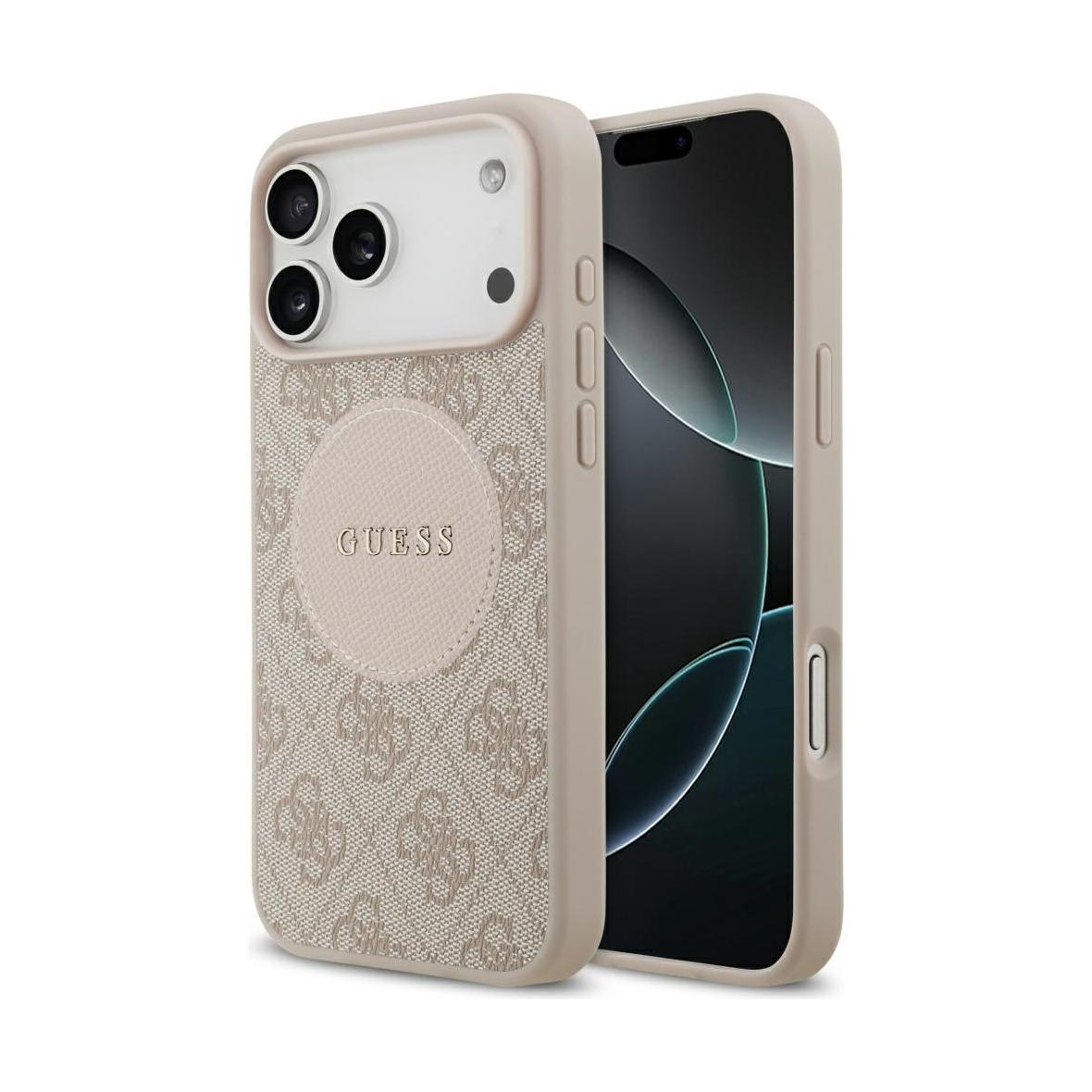 GUESS futerał do IPHONE 17 Pro Max kompatybilny z MagSafe GUHMP17XP4PGRSGP (PU 4G Circle W/ Classic Logo) różowy