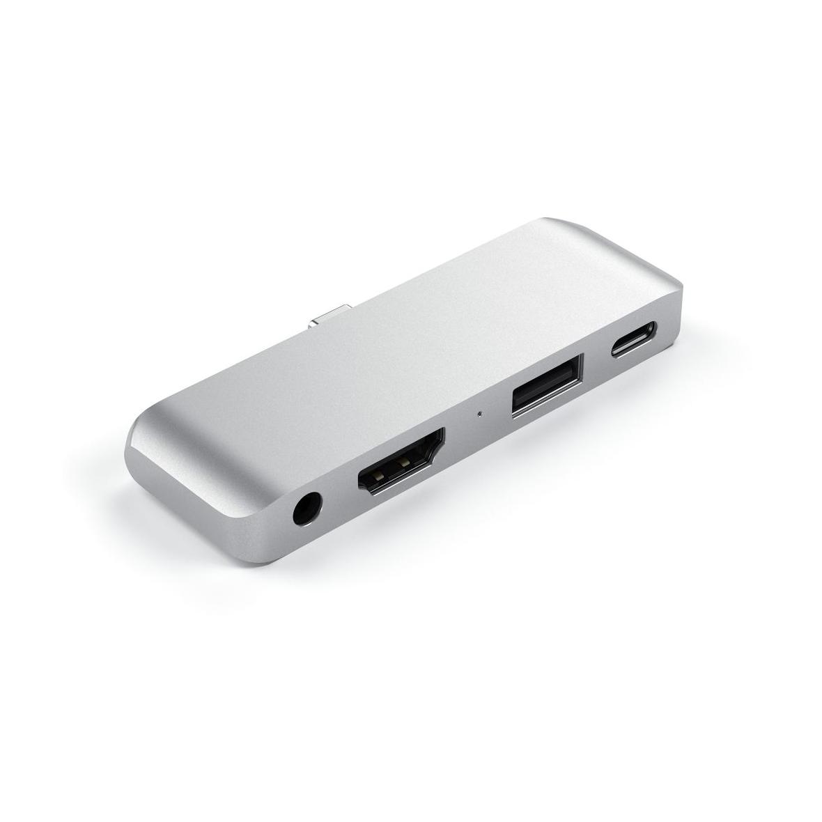 Adapter HUB 4w1 USB C Satechi Mobile Pro Hub ST-TCMPHS srebrny