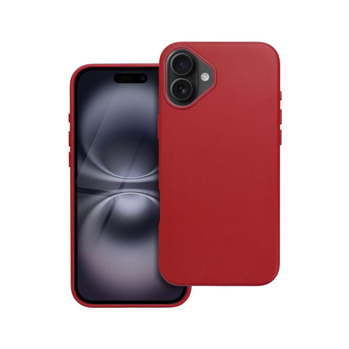 Futerał do iPhone 16 PLUS Leather Mag Cover zgodny z MagSafe czerwony