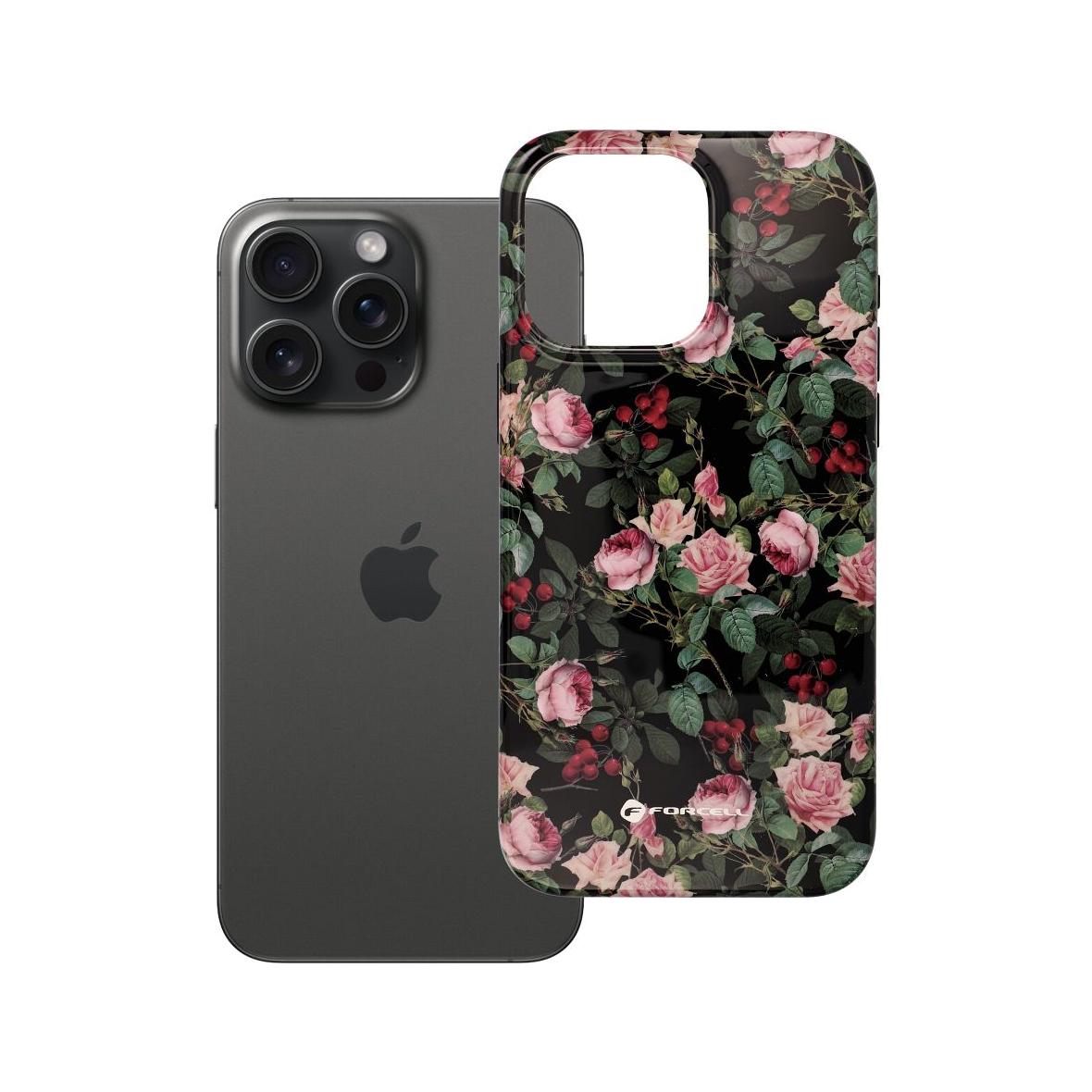 Etui na iPhone 15 PRO MAX Forcell F-Protect Mirage zgodny z MagSafe Military Drop-Test rose drama