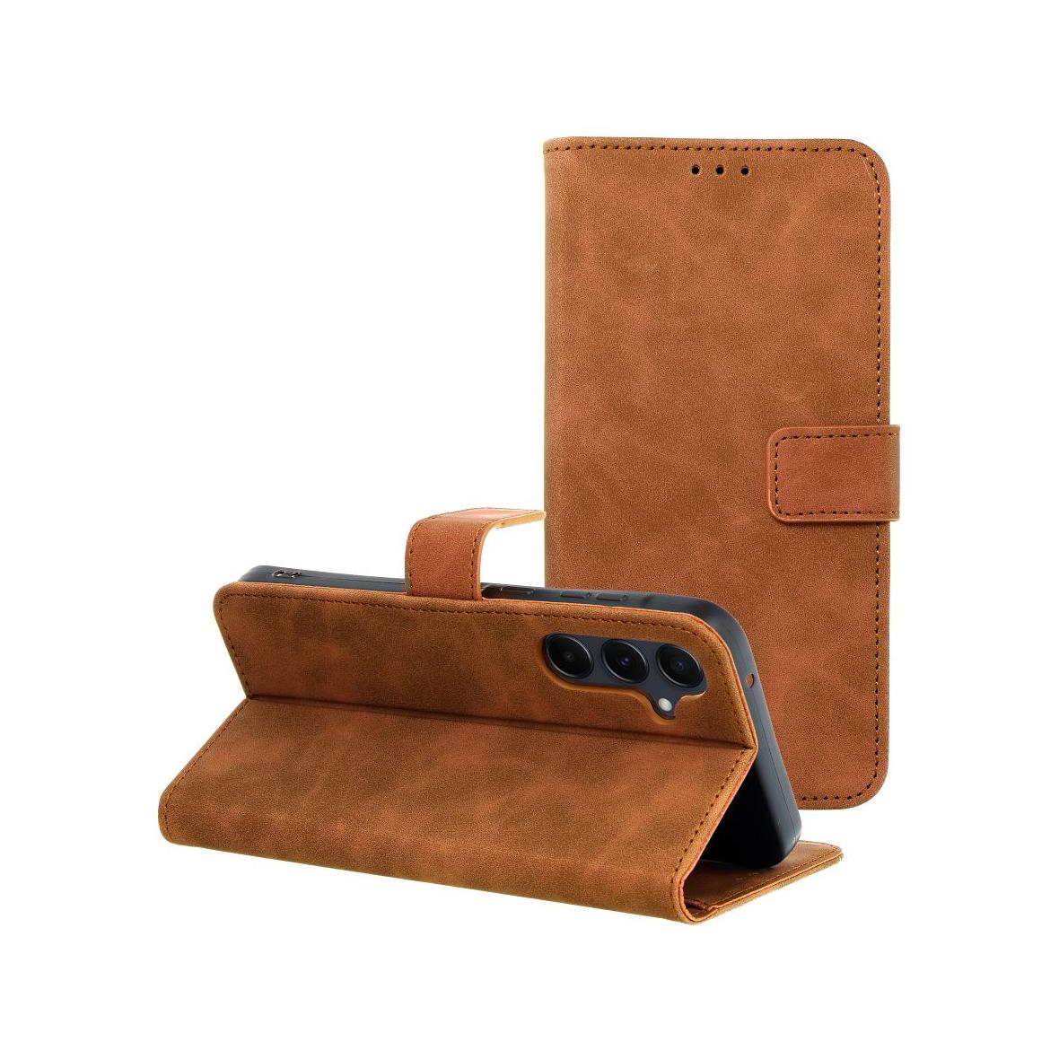 Etui z klapką na Samsung A55 5G Tender Book brązowe