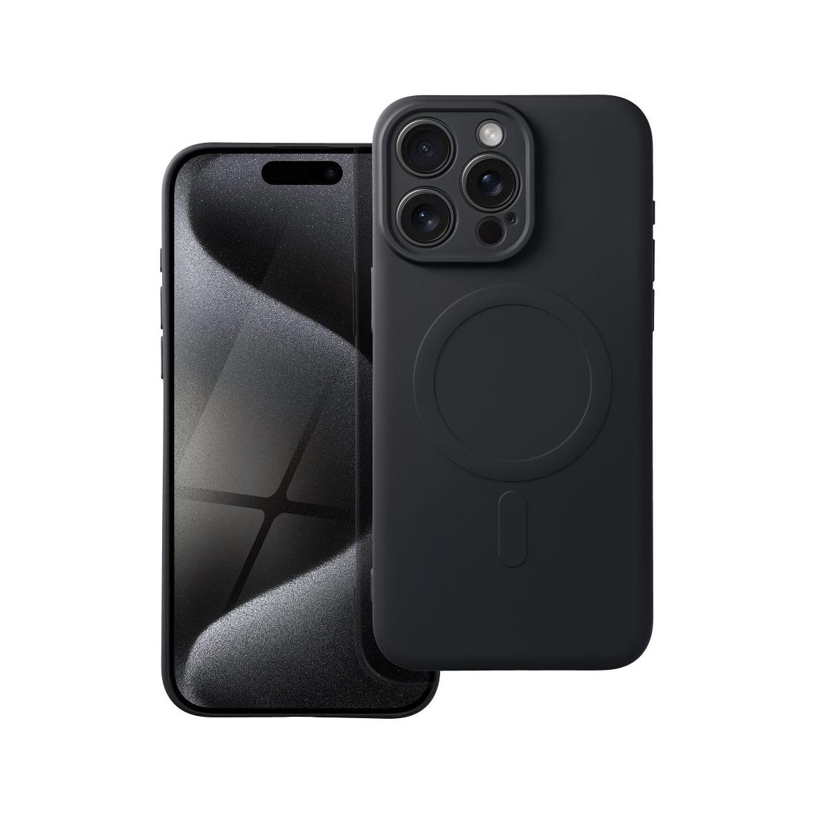 Futerał do iPhone 15 PRO MAX Silicone Mag Cover zgodny z MagSafe czarny