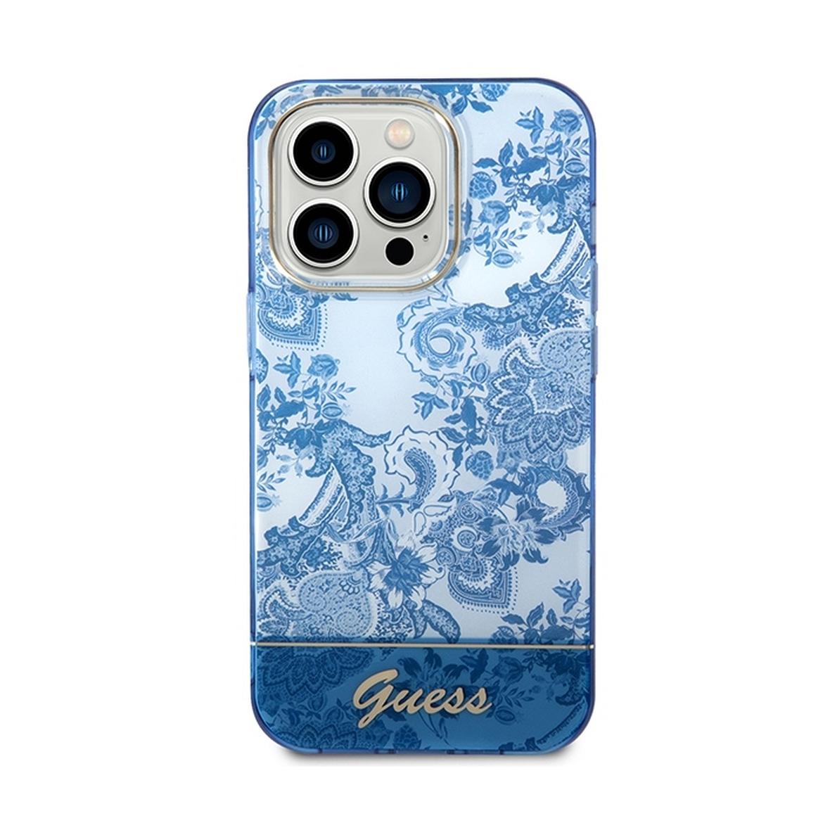 GUESS futerał do IPHONE 14 Pro GUHCP14LHGPLHB (IML Electro Cam TDJ) niebieski