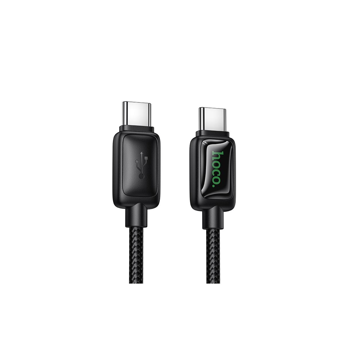 Kabel USB C do USB C Hoco 3A 60W 1,2 m z LCD U146 czarny