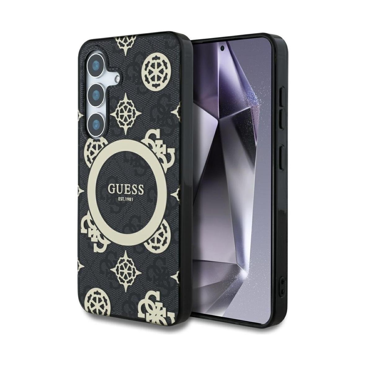 GUESS futerał do SAMSUNG S25 GUHMS25SH4PYEEK (Magnetic IML Peony on 4G Background) czarny