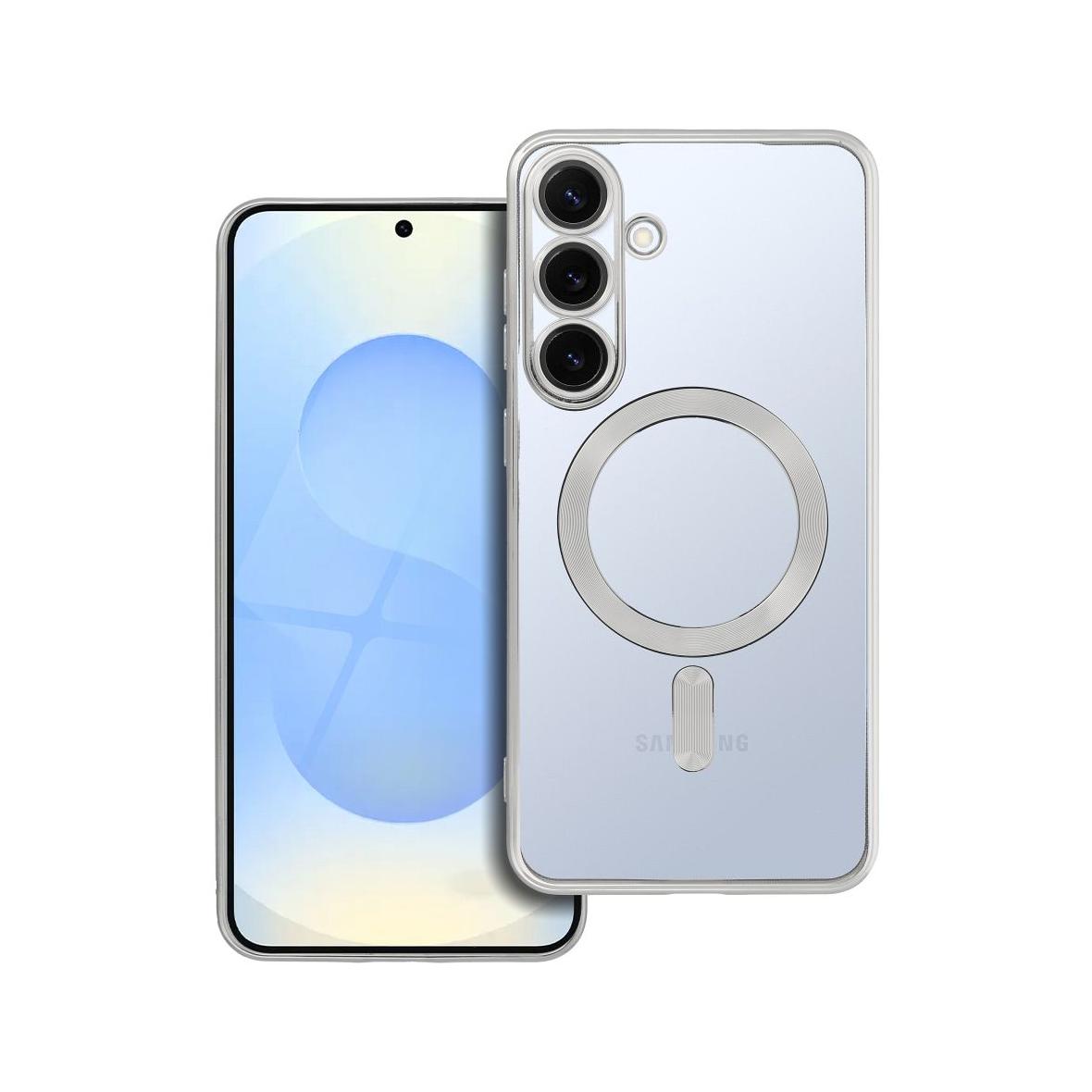 Futerał do Samsung S25 PLUS Electro Mag Cover zgodny z MagSafe srebrny