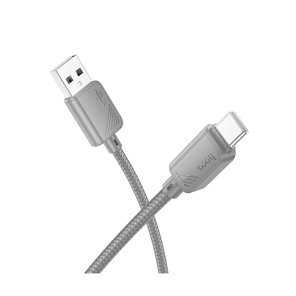 Kabel USB A do USB C Hoco 3A 1 m X113 szary