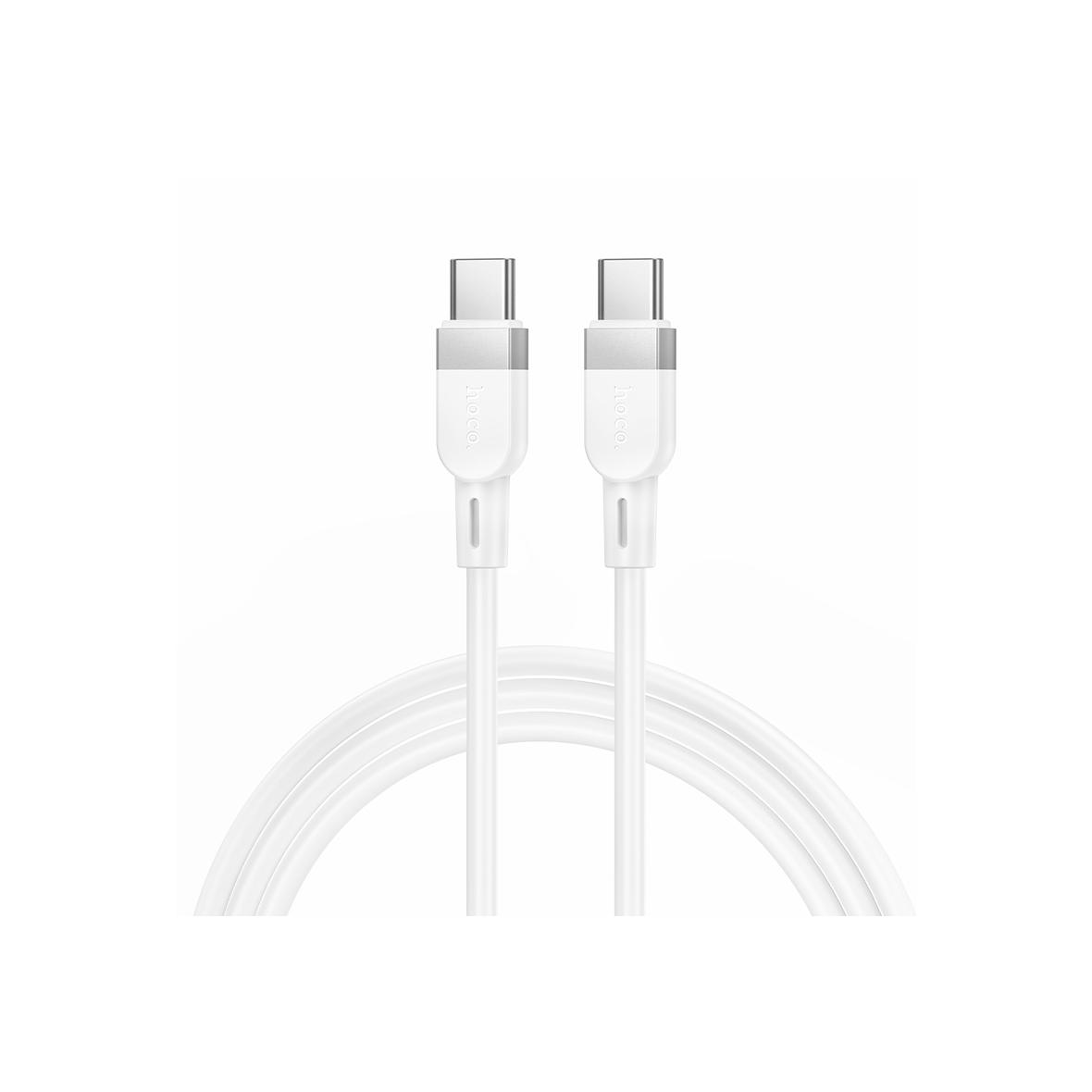 Kabel USB C do USB C Hoco 3A 60W Silikonowy 1 m X109 biały