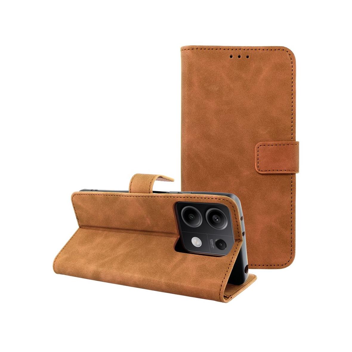 Etui z klapką na Xiaomi Redmi NOTE 13 5G Tender Book brązowe