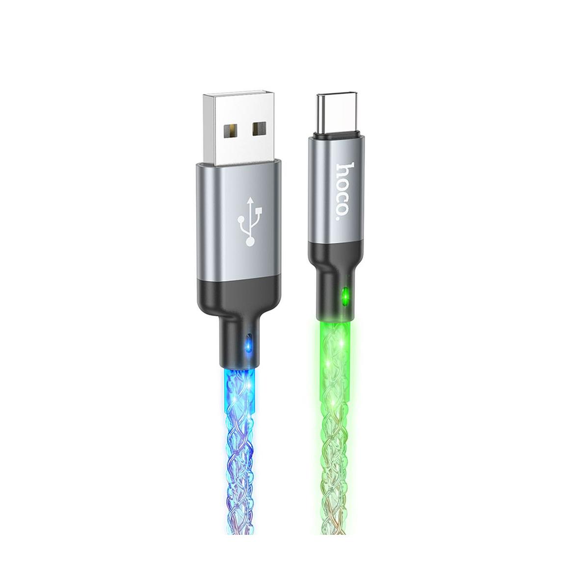 Kabel USB A do USB C Hoco 3A 1 m U112 szary