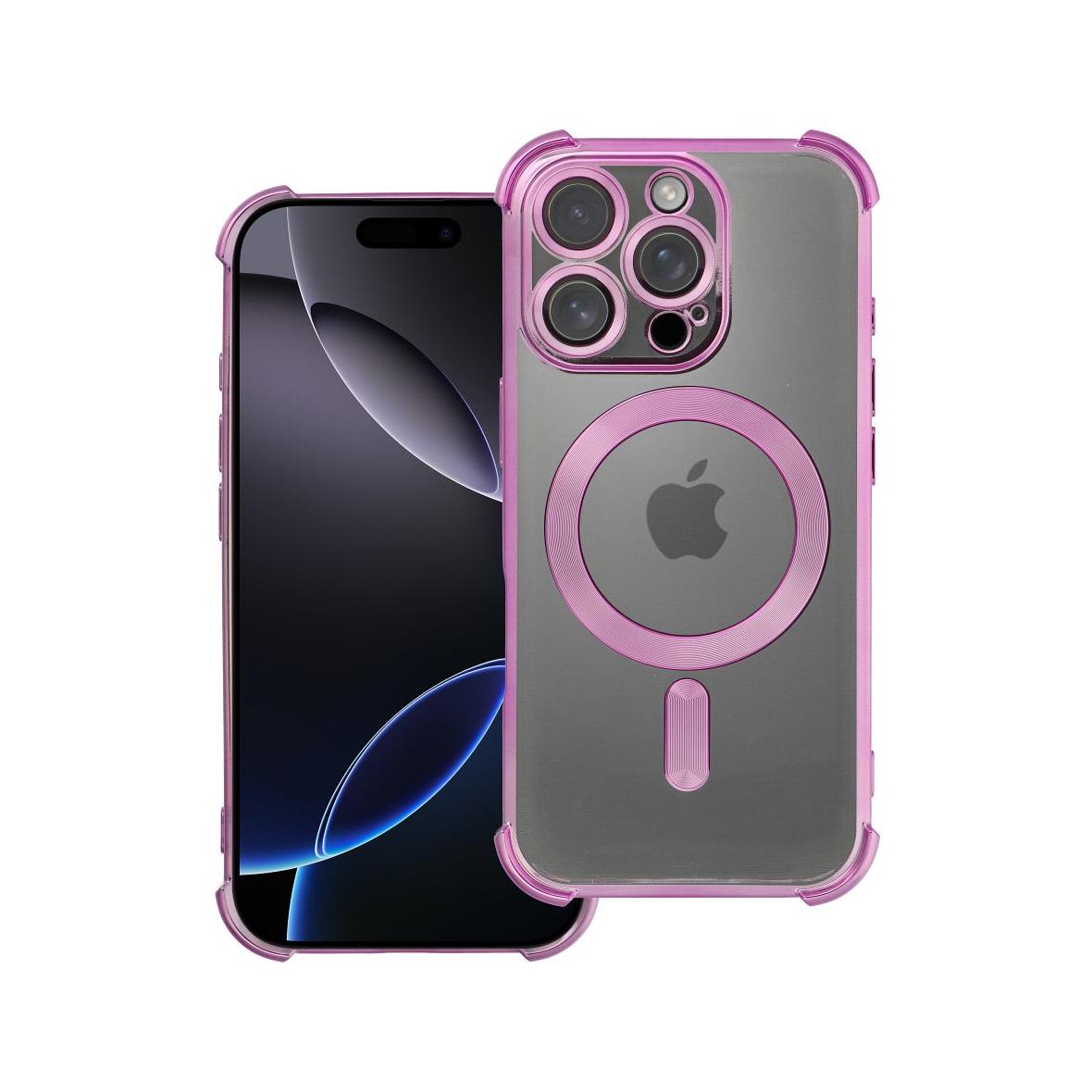 Futerał do iPhone 16 PRO Antishock Electro zgodny z MagSafe purpurowy