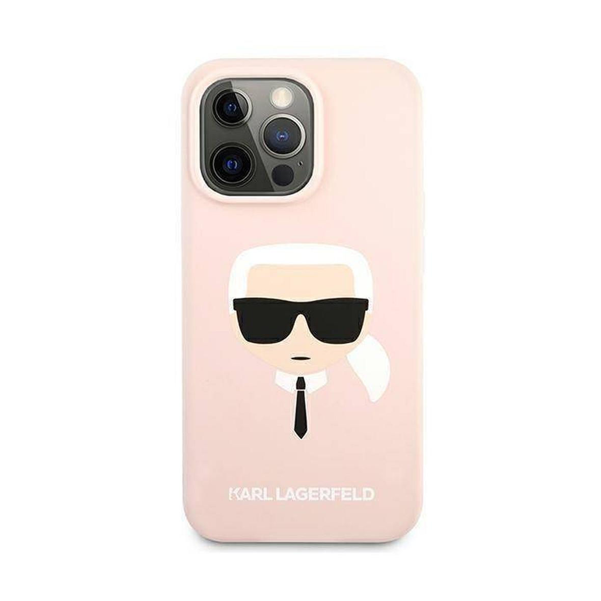 KARL LAGERFELD futerał do IPHONE 13 Pro KLHCP13LSLKHLP (Silicone K. Head) rózowy