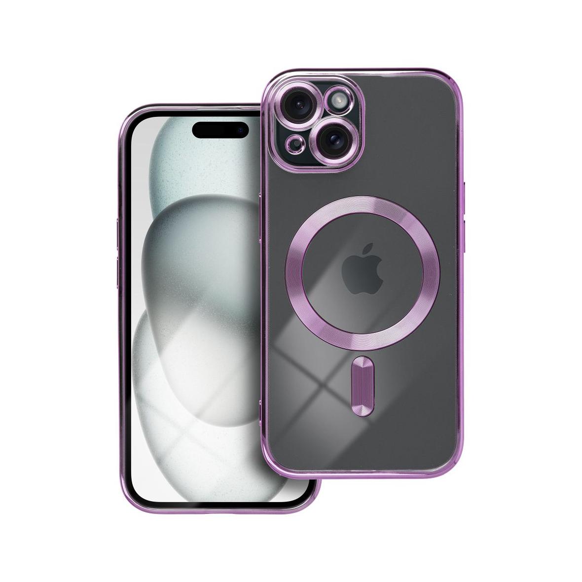 Futerał do iPhone 15 Electro Mag Cover zgodny z MagSafe fioletowy