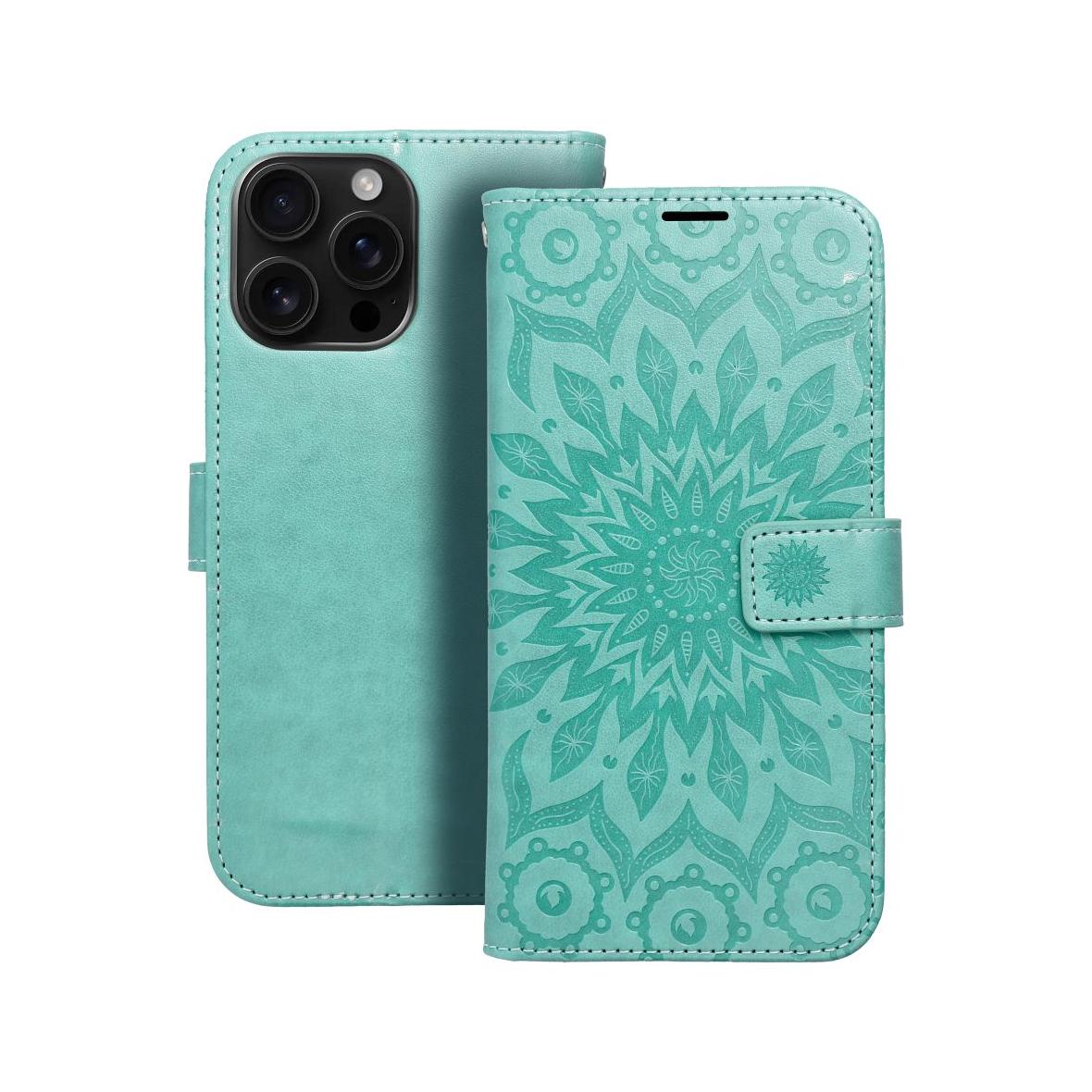Etui z klapką na iPhone 16 PRO MAX Mezzo Book mandala zielone