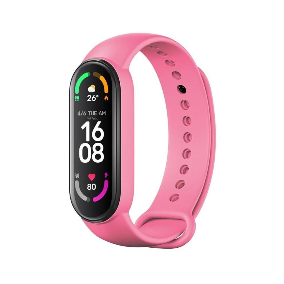 Pasek silikonowy do XIAOMI Mi Band 5 / 6 / 7 różowy (37)