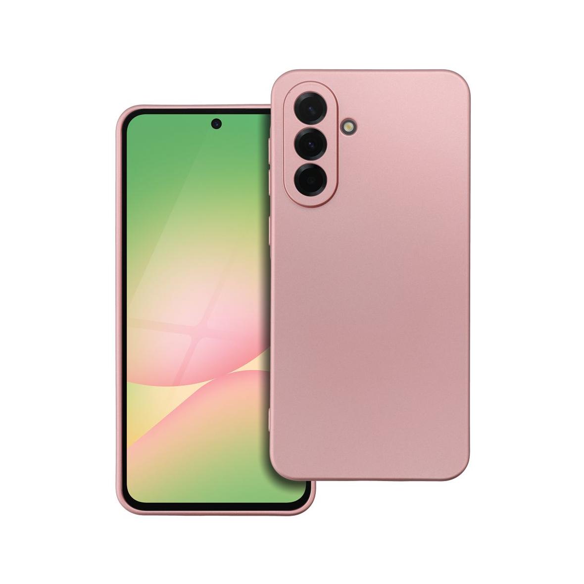 Futerał do Samsung A56 5G Metallic różowy