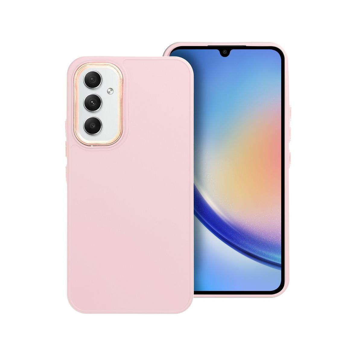 Futerał do Samsung A54 5G Frame pudrowy róż