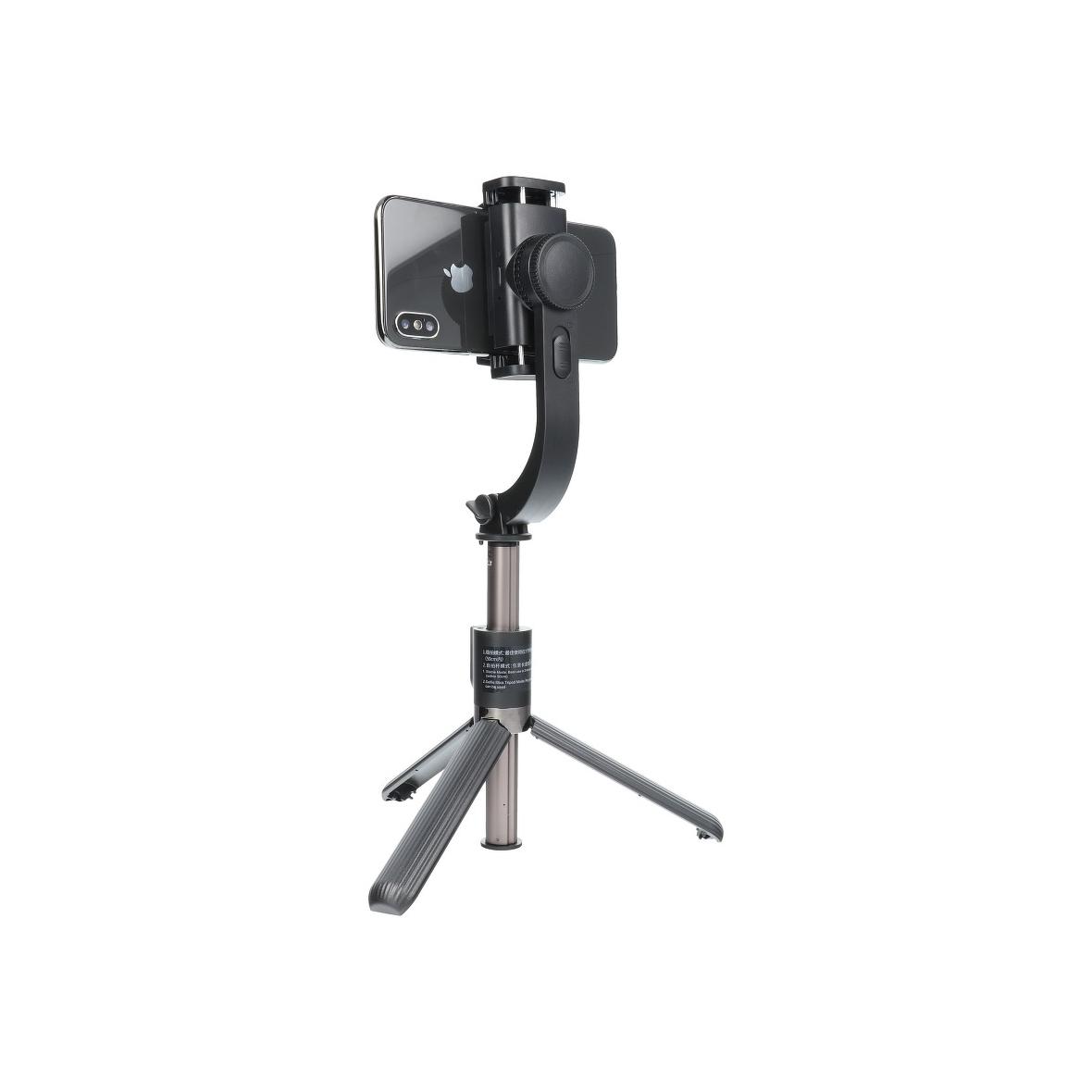Uchwyt selfie z pilotem bezprzewodowym tripod ze stabilizatorem GIMBAL SSTR-L08 czarny