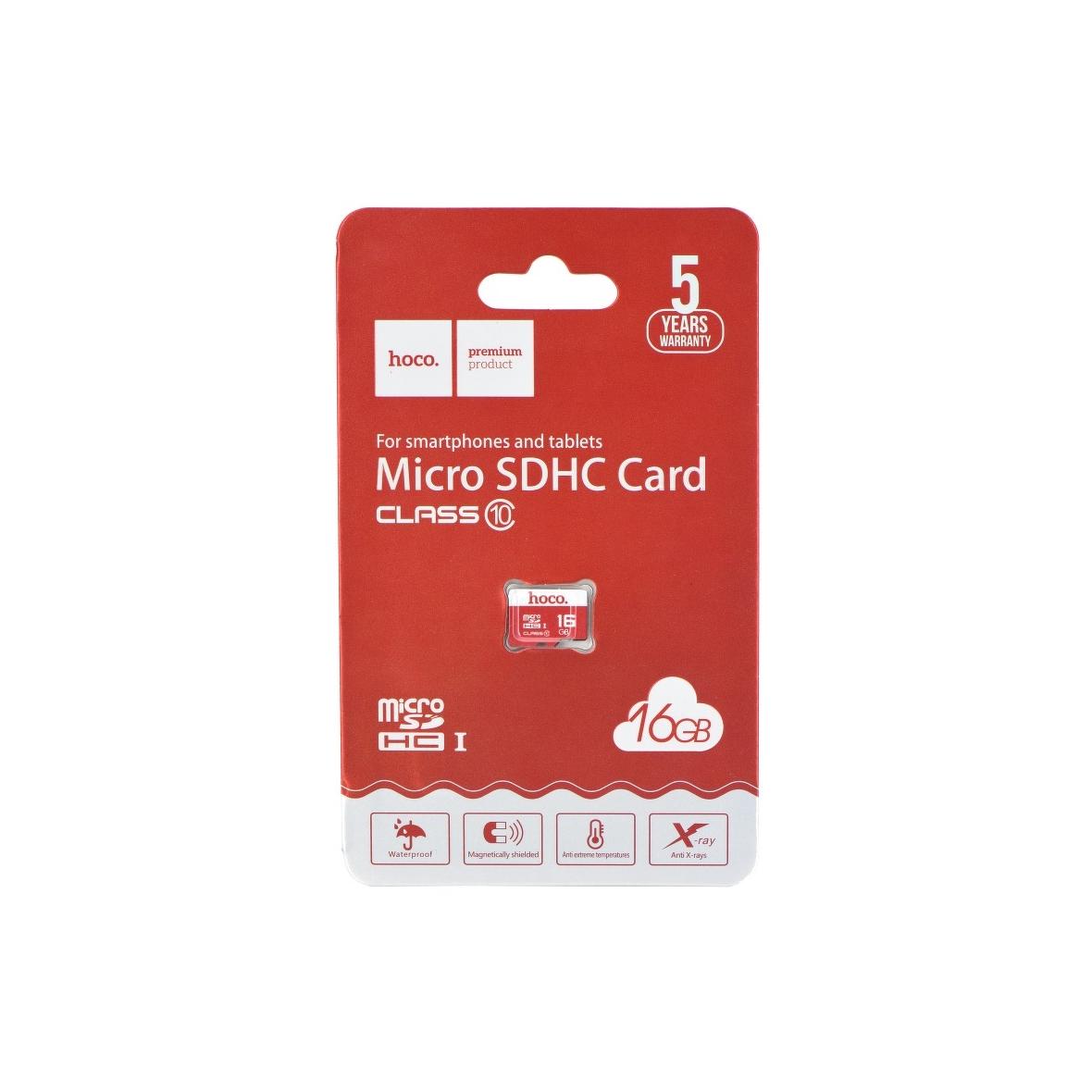 Karta microSD 16GB class 10 Hoco czerwona
