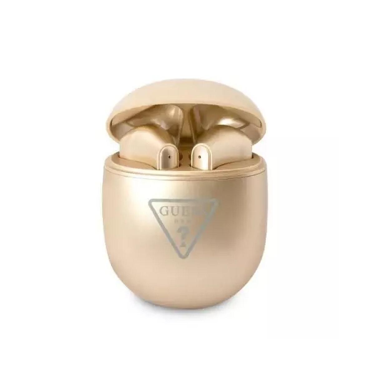 GUESS słuchawki bezprzewodowe bluetooth TWS + stacja dokująca GUTWST82TRD (Triangle Logo) złote