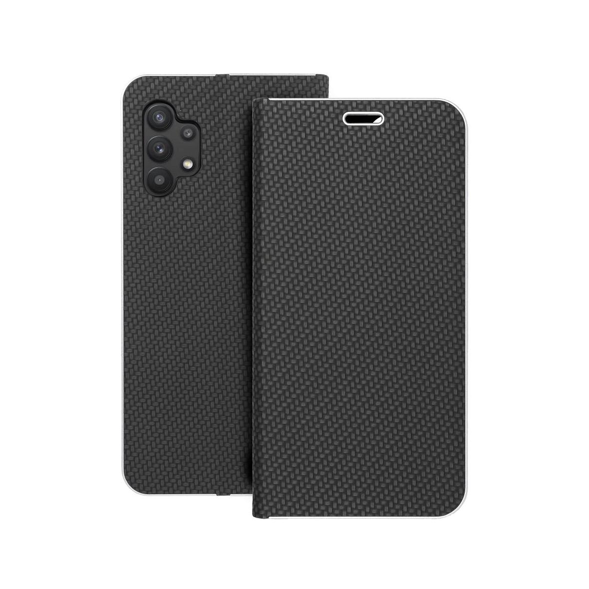 Etui z klapką na Samsung A32 5G Luna Book Carbon czarne