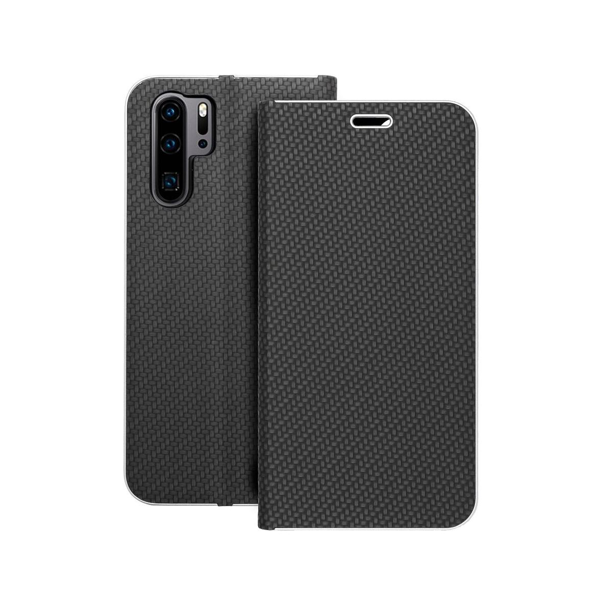 Etui z klapką na Huawei P30 PRO Luna Book Carbon czarne
