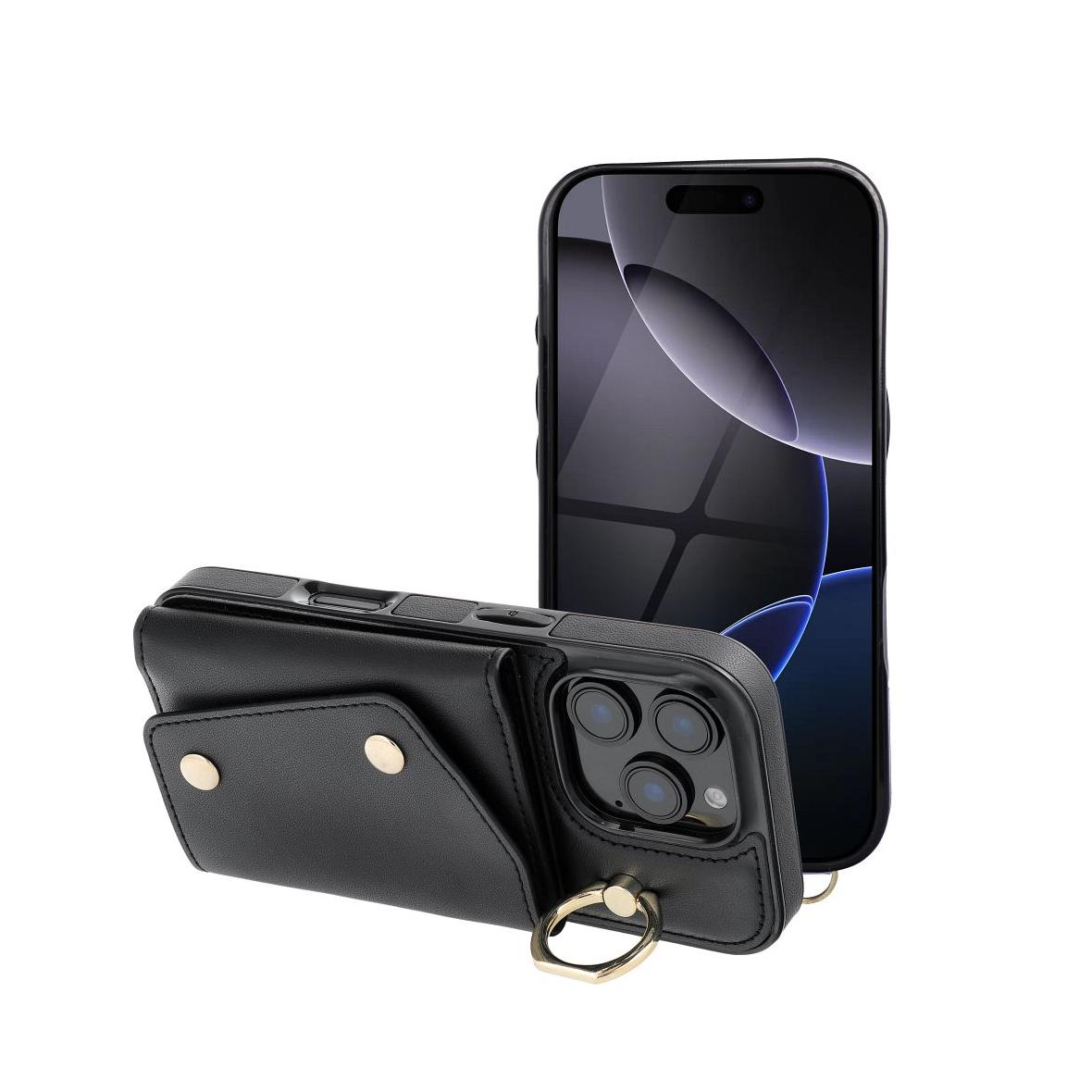 Futerał do iPhone 16 PRO MAX Wonder z portfelem czarny