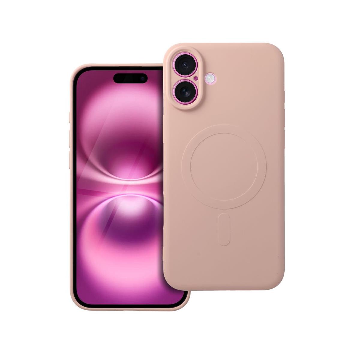 Futerał do iPhone 16 PLUS Silicone Mag Cover zgodny z MagSafe różowy