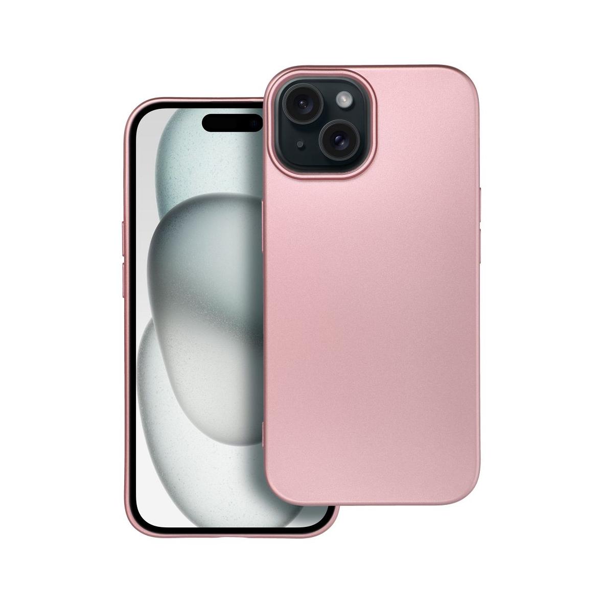 Futerał do iPhone 15 Metallic różowy