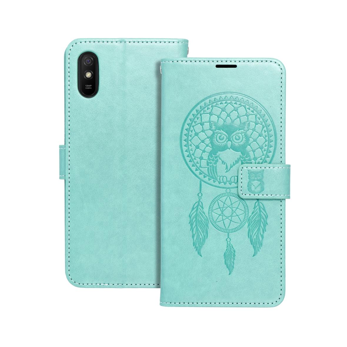 Etui z klapką na Xiaomi Redmi 9AT / Redmi 9A Mezzo Book łapacz snów zielone