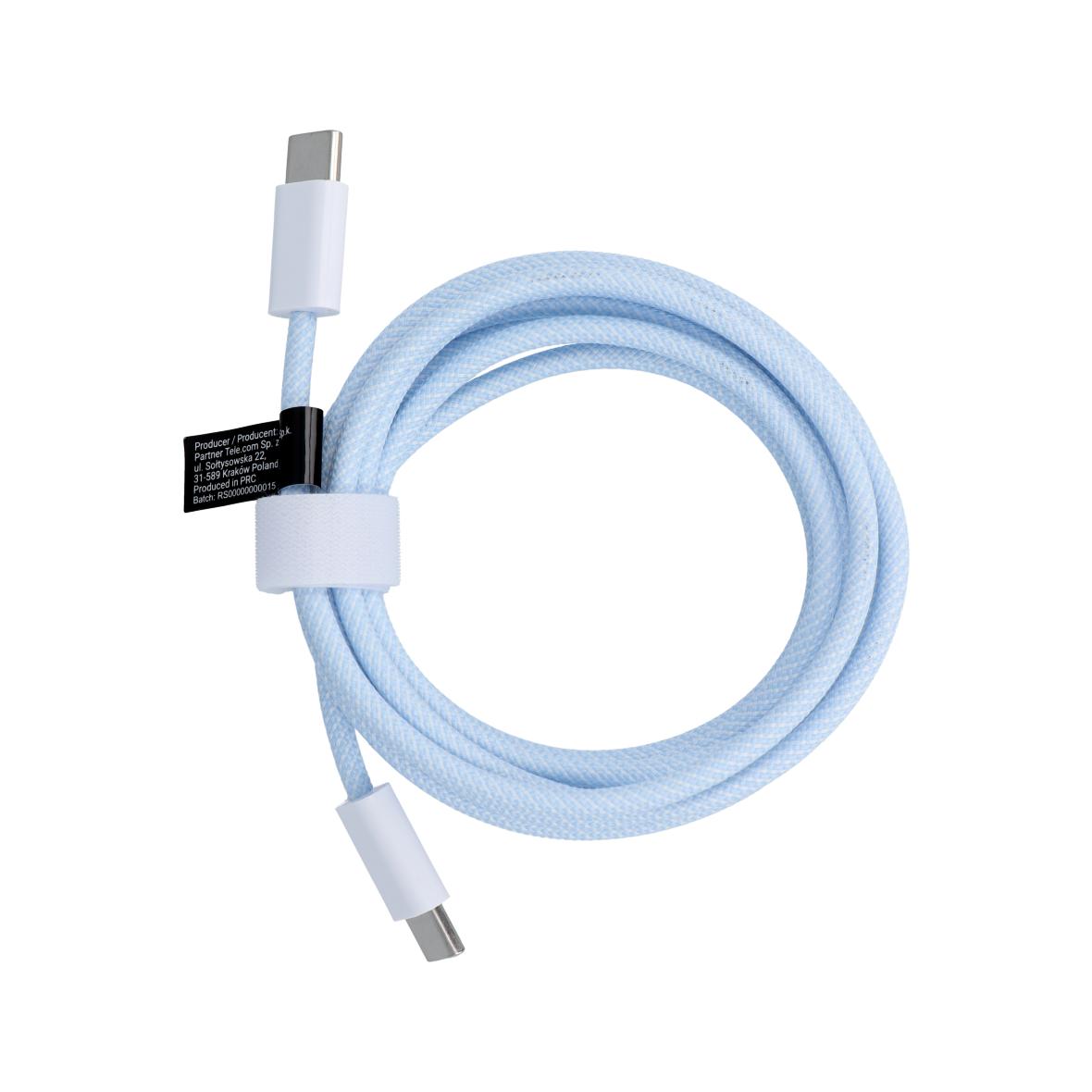 Kabel USB C do USB C PD QC3.0 3A 60W 1,5 m C263 niebieski