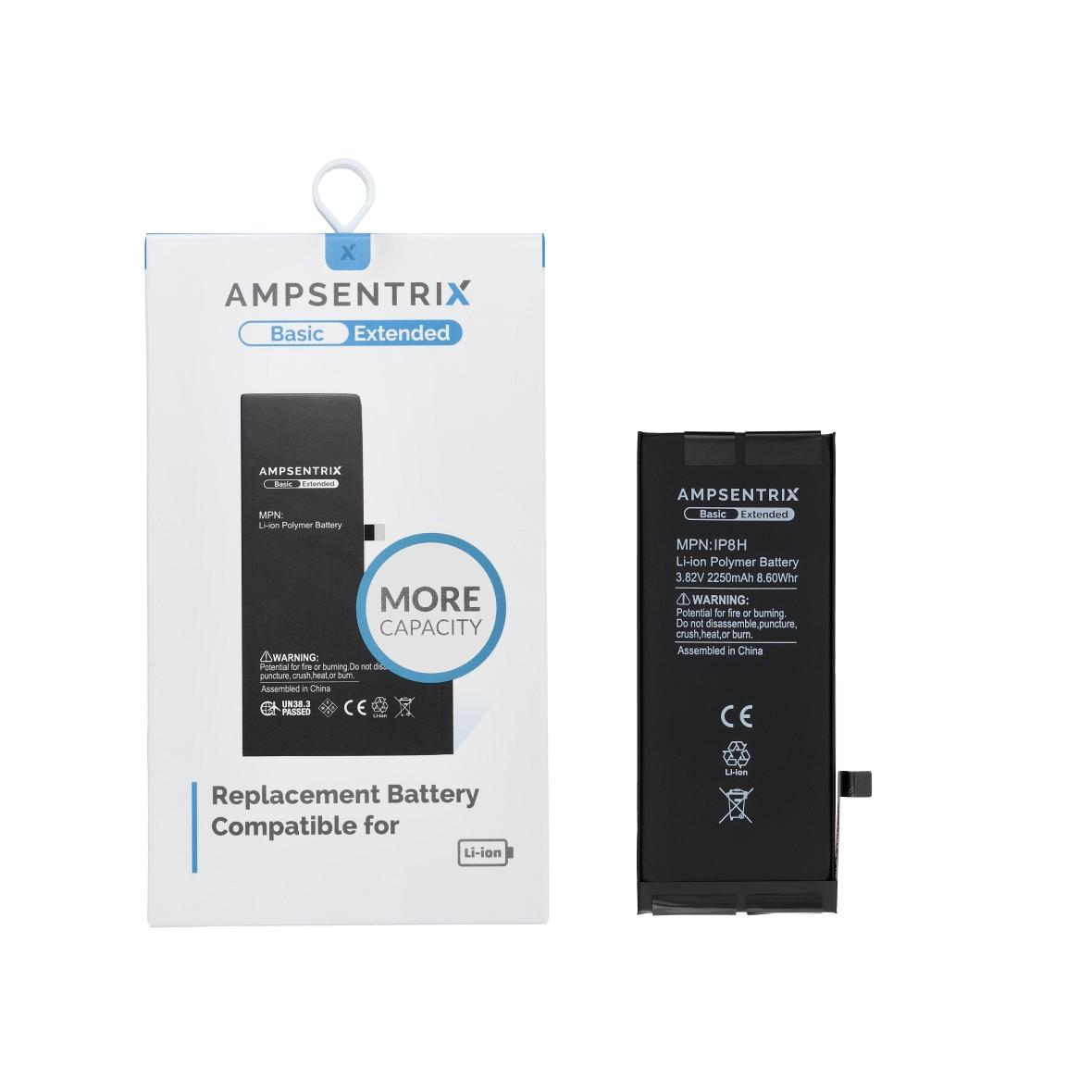 AmpSentrix Basic bateria do iPhone 8 (zwiększona pojemność 2250 mAh)