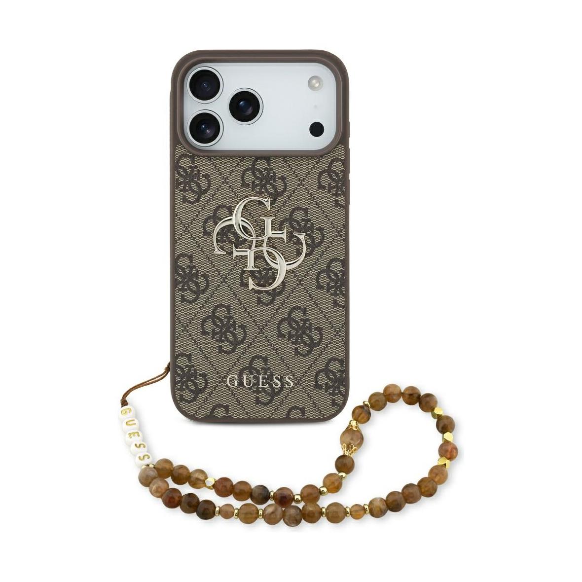 GUESS futerał do IPHONE 17 Pro Max GUHCP17XP4GMGSW (PU W/ Strap 4G Classic Logo) brązowy