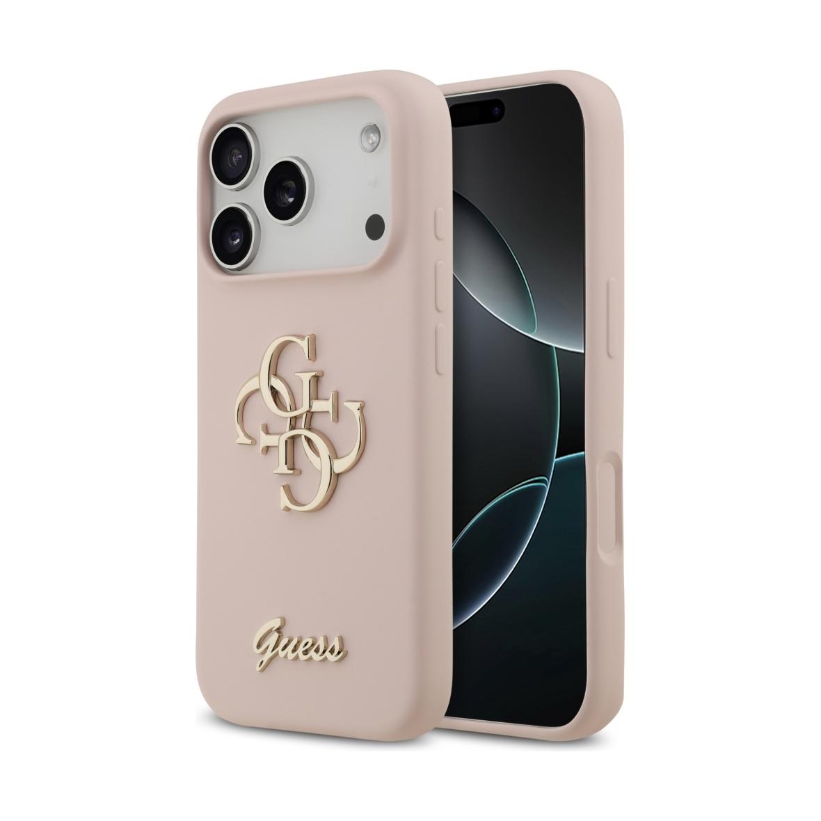 GUESS futerał do IPHONE 17 Pro GUHCP17LSC4GSMP (Silicone W/ Big 4G Script) różowy