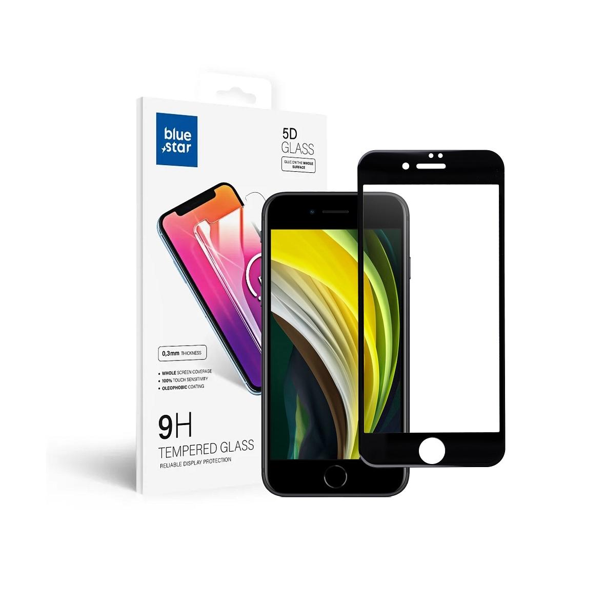 Szkło hartowane do iPhone 7 / 8 / SE 2020 / SE 2022 (full glue) Blue Star 5D czarne