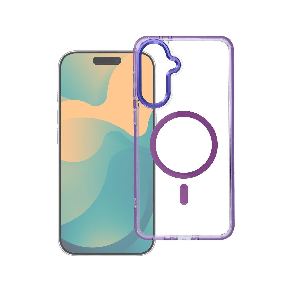 Futerał do Samsung S26 PLUS Frame Clear Hybrid Mag Cover zgodny z MagSafe fioletowy