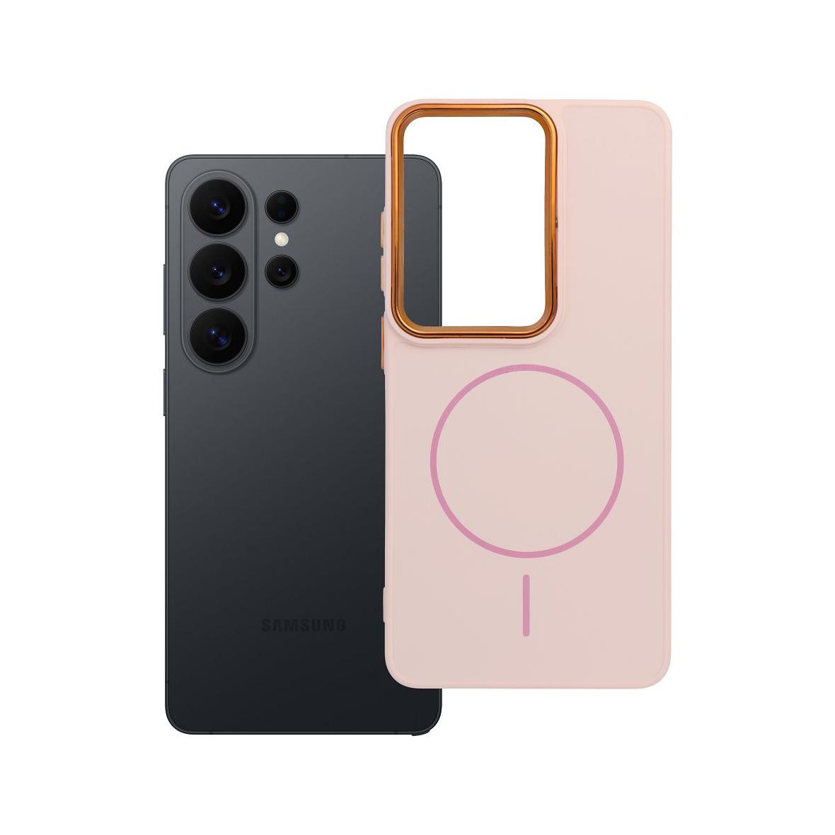 Futerał do Samsung S26 ULTRA Frame Mag Cover zgodny z MagSafe pudrowy róż