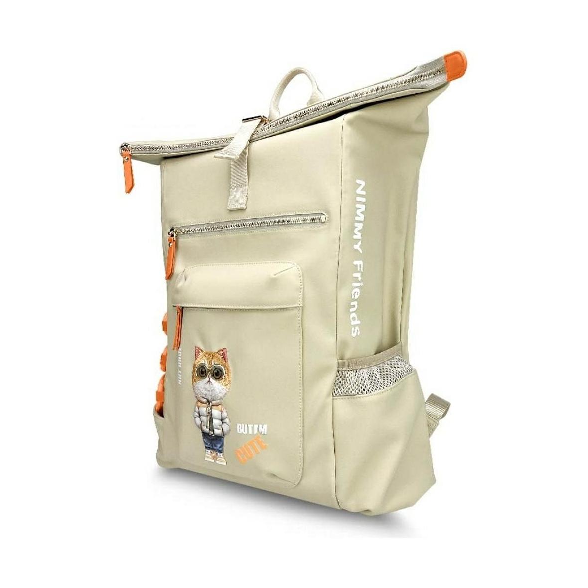 NIMMY plecak na laptop COOL&CUTE 2.0 Cat khaki