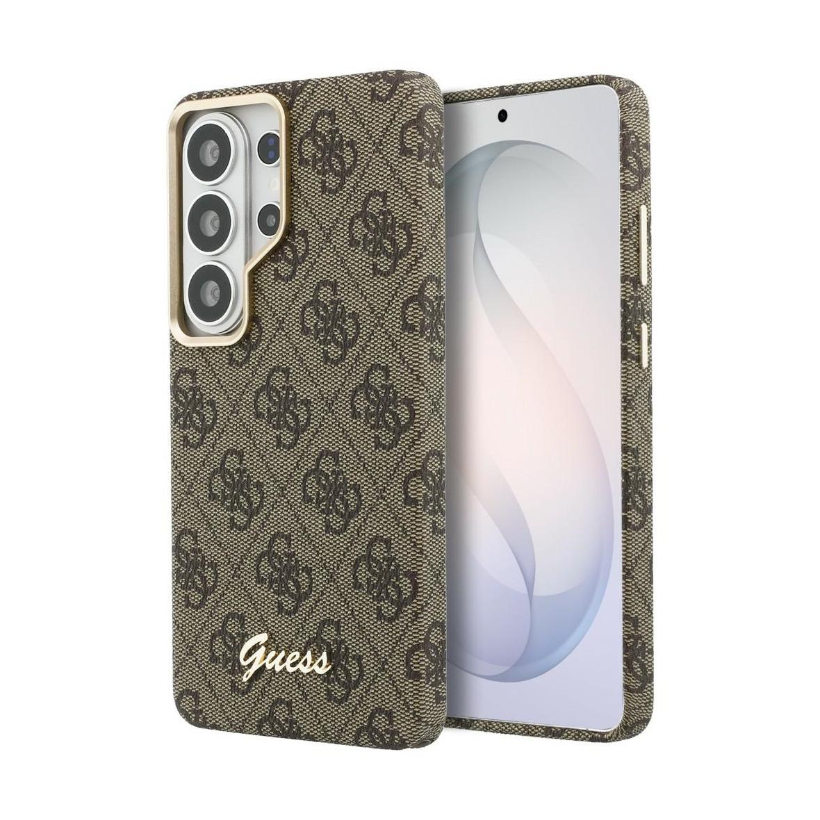 GUESS futerał do SAMSUNG S26 Ultra GUHMS26L5P4FWMSW (4G Script MagSafe) brązowy